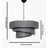 Clearance Hanglamp Van Stof En Metaal Met Aanpasbare Hoogte - D40 X H30-70 Cm - Antraciet En Zilverkleurig - Tairon Hanglamp
