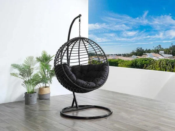 Best Sale Hangstoel Van Gevlochten Hars - Zwart - Bontoc Hangstoel