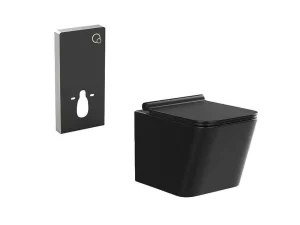 Best Hangtoilet Pakket In Mat Zwart Met Decoratieve Inbouwreservoir - Clemona Hangend Toilet