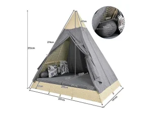 Flash Sale Hemel Tuinbed 2 Tot 4 Plaatsen - Beige Rotan En Grijs Deurgordijn - Inclusief Kussens - Voor Buiten Ligstoel