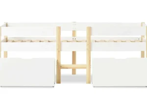 Cheap Hochbett Aus Massivem Kiefernholz Mit Schubladen 90 X 200 Cm Weis Kinderbed