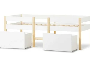 Cheap Hochbett Aus Massivem Kiefernholz Mit Schubladen 90 X 200 Cm Weis Kinderbed