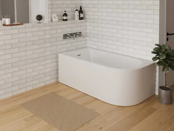 Outlet Hoekbad - 201 Liter - 150 X 75 X 58 Cm - Wit - Linkse Hoek - Anika Hoekbad