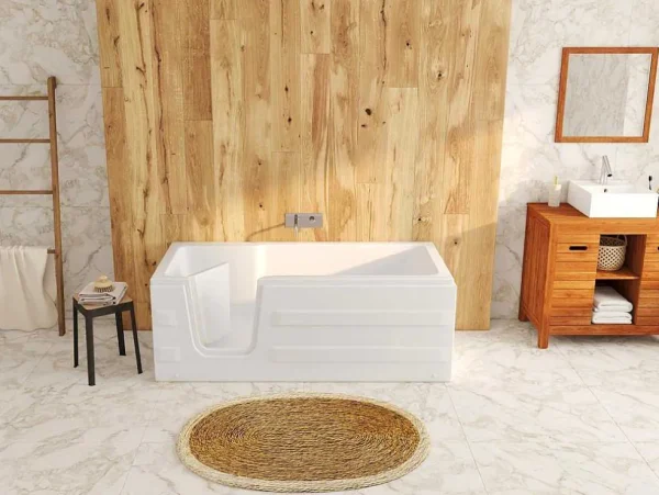 Outlet Hoekbad Met Deurtje Servee - 235L - 170 X 76 X 62 Cm - Hoek Links Hoekbad