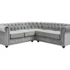 Best Hoekbank Van Fluweel Chesterfield - Zilvergrijs Chesterfield Zitbank