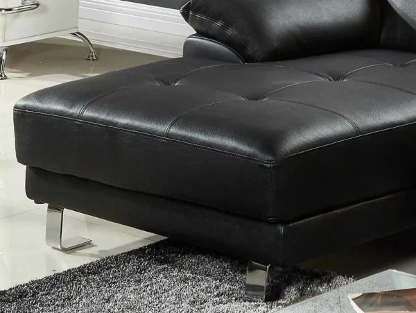 Sale Hoekbank Van Hoogwaardig Leer Excelsior Ii - Zwart - Hoek Links Leren Zitbank