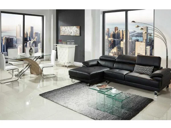 Sale Hoekbank Van Hoogwaardig Leer Excelsior Ii - Zwart - Hoek Links Leren Zitbank