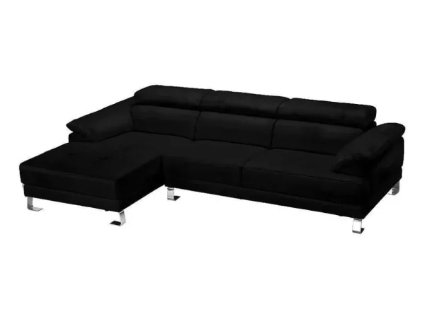 Sale Hoekbank Van Hoogwaardig Leer Excelsior Ii - Zwart - Hoek Links Leren Zitbank