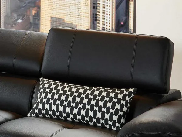 Sale Hoekbank Van Hoogwaardig Leer Excelsior Ii - Zwart - Hoek Links Leren Zitbank