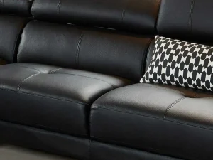 Sale Hoekbank Van Hoogwaardig Leer Excelsior Ii - Zwart - Hoek Links Leren Zitbank