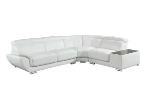 Clearance Hoekbank Van Leer Nahia - Wit - Hoek Rechts Leren Zitbank