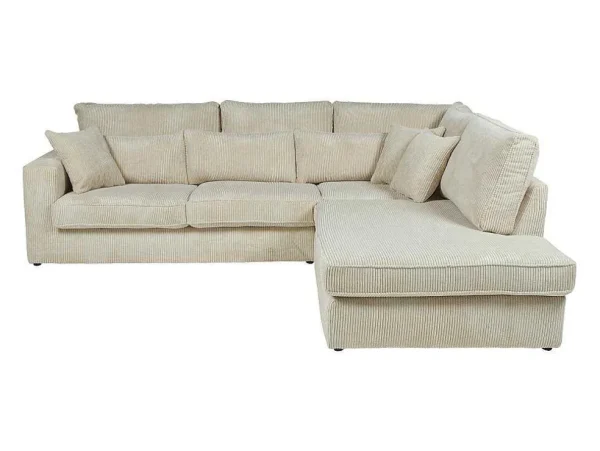 Best Hoekbank Van Ribfluweel Mondovi - Beige - Hoek Rechts Charmant