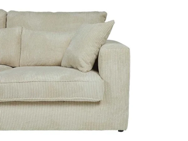 Best Sale Hoekbank Van Ribfluweel Mondovi - Beige - Hoek Links Charmant
