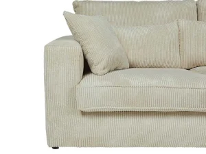 Best Hoekbank Van Ribfluweel Mondovi - Beige - Hoek Rechts Charmant