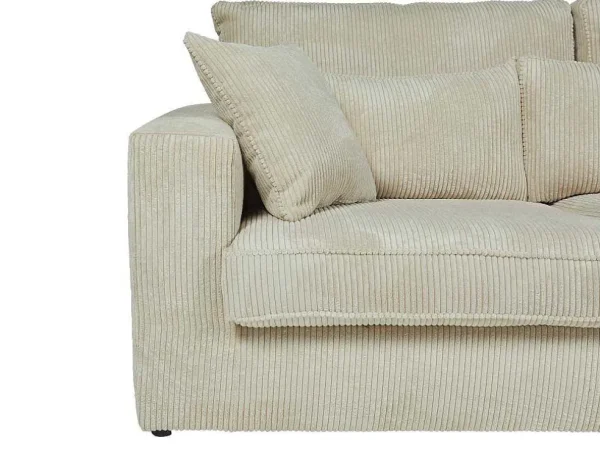 Best Hoekbank Van Ribfluweel Mondovi - Beige - Hoek Rechts Charmant