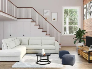 Best Sale Hoekbank Van Ribfluweel Mondovi - Beige - Hoek Links Charmant