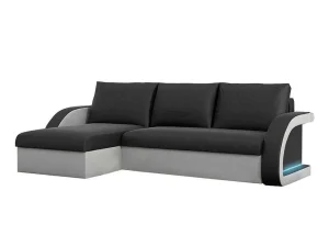 Discount Hoekbedbank Met Hoek Links Of Rechts Van Kunstleer Corneille - Tweekleurig Zwart/Wit Kunstleren Zitbank