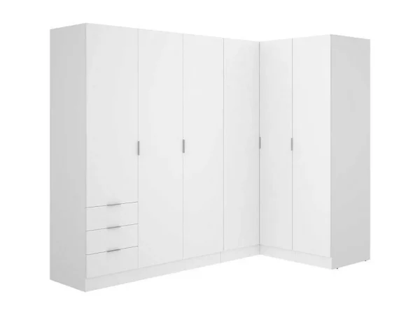 Shop Hoekkast Met 6 Deuren En 3 Lades - L213 Cm - Wit - Listowel Kledingkast