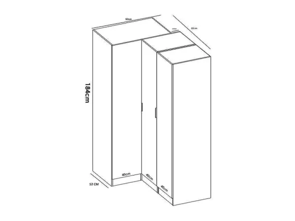 Shop Hoekkast Met 6 Deuren En 3 Lades - L213 Cm - Wit - Listowel Kledingkast
