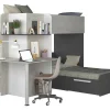 Fashion Hoekstapelbed 2 X 90 X 190 Cm - Met Bureau - Grijs, Wit En Zwart - Samuel Kinderbed Stapelbed