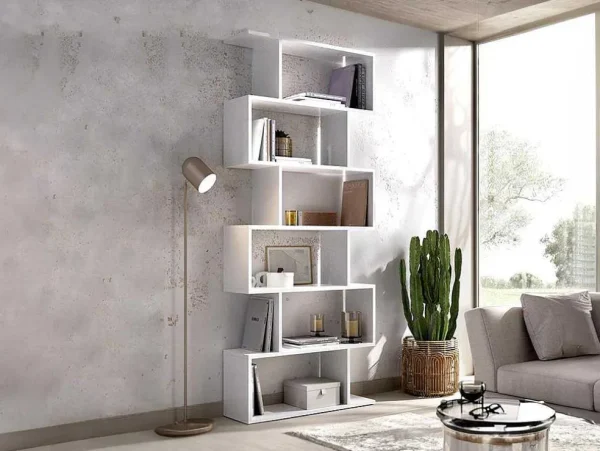 Best Sale Hoge Stellingkast Tomini - 6 Vakken - Kleur: Wit Boekenkast & Vitrine