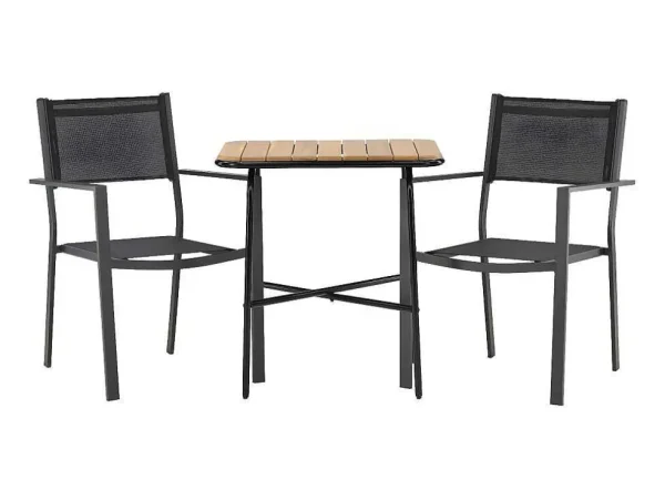 Cheap Holmbeck Tuinmeubelset Tafel, 2 Stoelen Naturel,Zwart. Loungeset