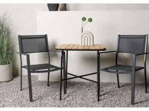Cheap Holmbeck Tuinmeubelset Tafel, 2 Stoelen Naturel,Zwart. Loungeset