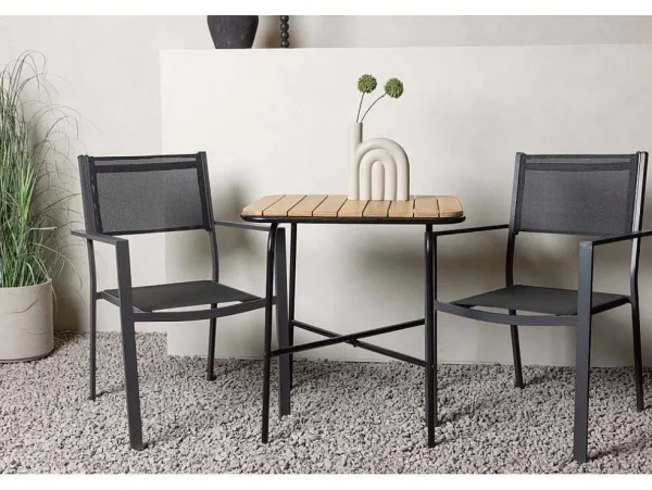 Cheap Holmbeck Tuinmeubelset Tafel, 2 Stoelen Naturel,Zwart. Loungeset