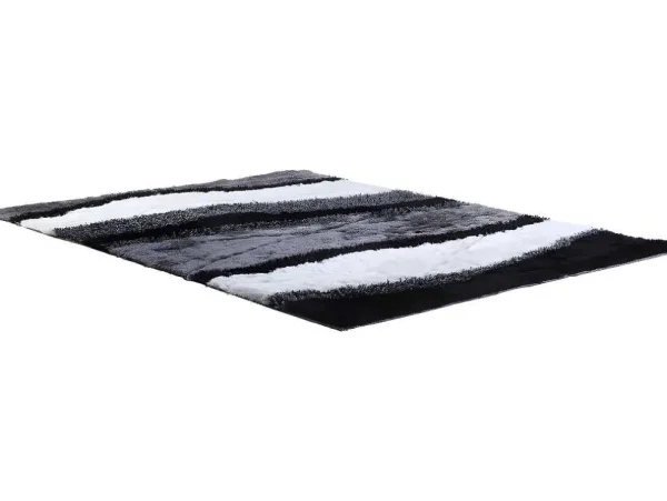 Fashion Hoogpolig Tapijt Ecume - Hand Getuft - Zwart En Wit - 200 X 290 Cm Aanbiedingen: Woonaccessoires
