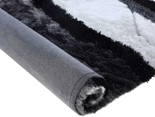 Fashion Hoogpolig Tapijt Ecume - Hand Getuft - Zwart En Wit - 200 X 290 Cm Aanbiedingen: Woonaccessoires