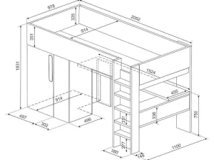 Cheap Hoogslaper - 90 X 200 Cm - Met Kast En Bureau - Roze En Wit - Nicolas Kinderbed Hoogslaper