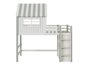 Cheap Hoogslaper 90 X 200 Cm - Cabinebed Met Ladder - Opbergplank - Massief Hout - Groen Kinderbed Hoogslaper