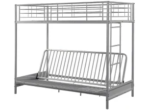 Cheap Hoogslaper 90 X 190 Cm - Met Uitklapbare Bank - Metaal - Zilver + Zwart Futon - Modulo V Kinderbed Hoogslaper