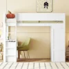Clearance Hoogslaper 90 X 200 Cm Met Bureau + 2 Laden - Kledingkast Met Schuifdeur - Mdf Hout - Wit Kinderbed