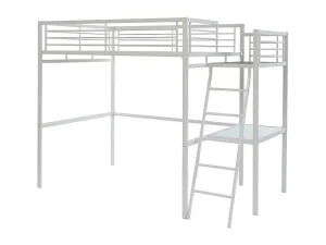 Sale Hoogslaper Casual Ii - 140 X 190 Cm - Met Bureau - Wit Kinderbed Hoogslaper