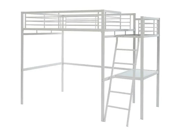 Sale Hoogslaper Casual Ii - 140 X 190 Cm - Met Bureau - Wit Kinderbed Hoogslaper