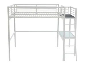 Sale Hoogslaper Casual Ii - 140 X 190 Cm - Met Bureau - Wit Kinderbed Hoogslaper