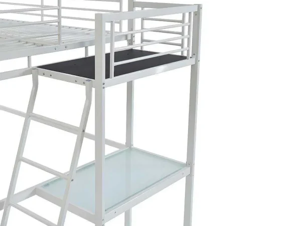 Sale Hoogslaper Casual Ii - 140 X 190 Cm - Met Bureau - Wit Kinderbed Hoogslaper
