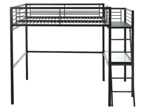Fashion Hoogslaper Casual Ii - Bed 140 X 190 Cm - Bureau - Antraciet Kinderbed Hoogslaper