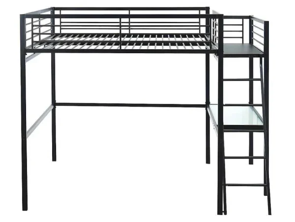 Fashion Hoogslaper Casual Ii - Bed 140 X 190 Cm - Bureau - Antraciet Kinderbed Hoogslaper