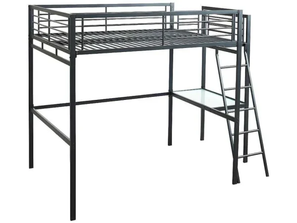 Fashion Hoogslaper Casual Ii - Bed 140 X 190 Cm - Bureau - Antraciet Kinderbed Hoogslaper