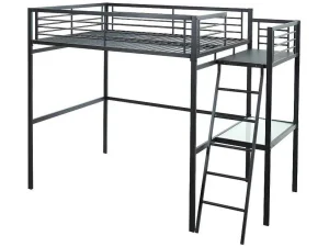 Fashion Hoogslaper Casual Ii - Bed 140 X 190 Cm - Bureau - Antraciet Kinderbed Hoogslaper