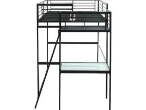 Fashion Hoogslaper Casual Ii - Bed 140 X 190 Cm - Bureau - Antraciet Kinderbed Hoogslaper