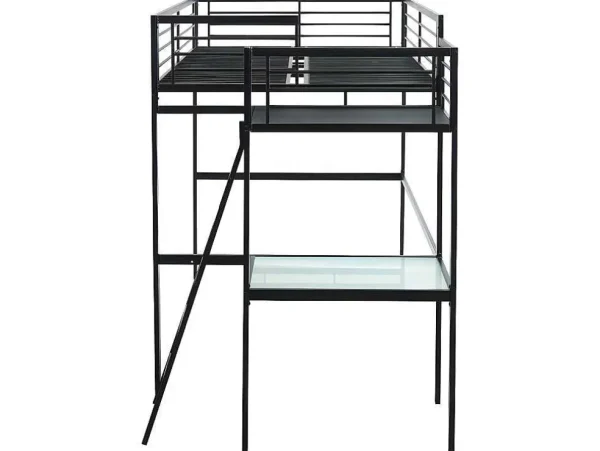 Fashion Hoogslaper Casual Ii - Bed 140 X 190 Cm - Bureau - Antraciet Kinderbed Hoogslaper