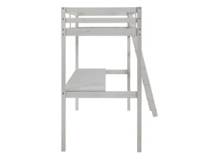 Shop Hoogslaper Gedeon - 90 X 190 Cm - Met Bureau - Massief Grenen - Gebleekt Kinderbed Hoogslaper
