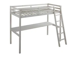 Shop Hoogslaper Gedeon - 90 X 190 Cm - Met Bureau - Massief Grenen - Gebleekt Kinderbed Hoogslaper