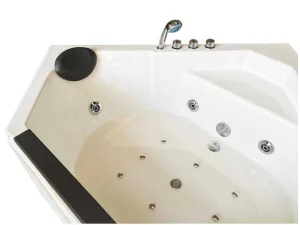 Store Hydromassagebad 150 X 150 Cm Dubbele Pomp 12 Jets Hibiscus Massagebad