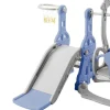 Discount 4 In 1 Glijbaan - Met Trap, Schommel, Basketbalring - Blauw Spel Voor Buiten