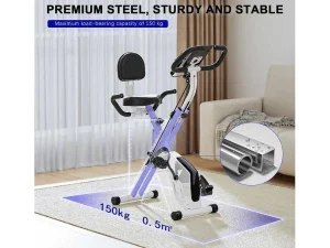 Clearance 3 In 1 Opvouwbare Hometrainer, Magnetische X-Bike Ligfiets Fitness Bike Met 8-Level Verstelbare Weerstand Voor Home Gym Workout Fitness