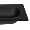 New Inbouwwastafel In Hars Met Steenlook - Zwart - L60 X B46 Cm - Okiwa Wastafel